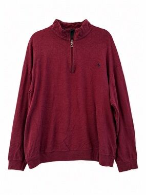 Polo Ralph Lauren Men’s 3XB Burgundy Quarter Zip Pullover Big & Tall Cotton